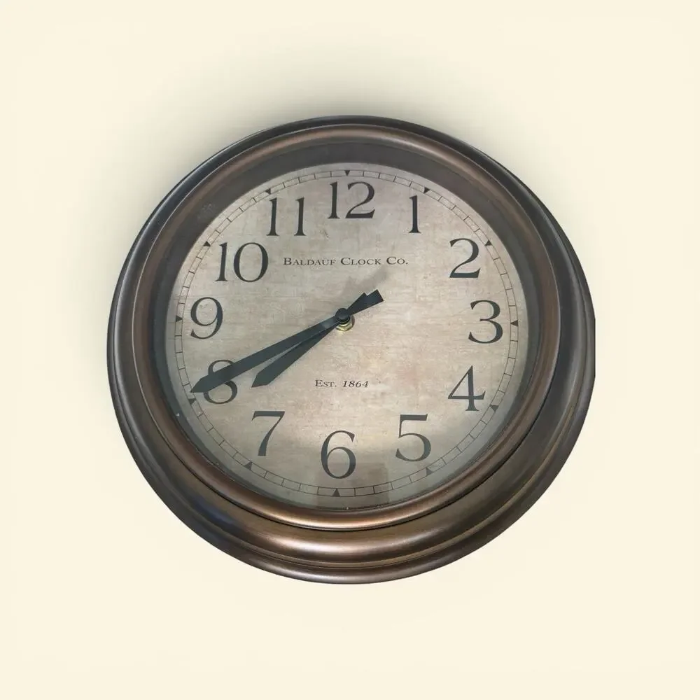 Baldauf Clock Wall Clock Vintage Design Works 12”